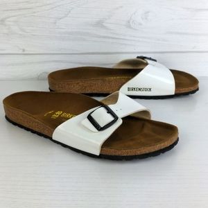Birkenstock Madrid White Patent Birko-Flor size 40
